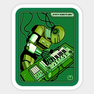 Synth Robot Musician playing the Synthesizer Sticker